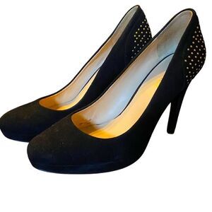 High Heels- Faux Suede and Gold Stud Pumps by Nine West